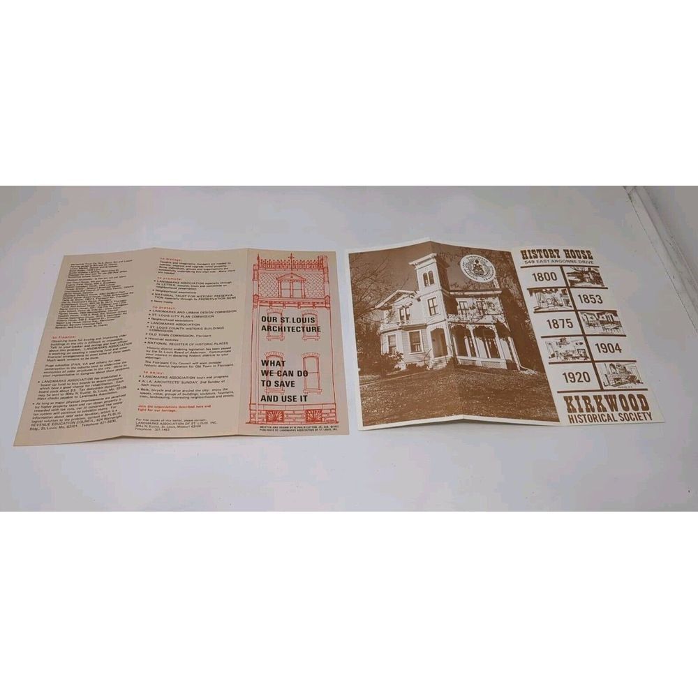 Kirkwood & St Louis Missouri Local History Historical Society Pamphlets 1970s